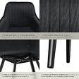 TECTAKE - Lot 4 chaises de salle à manger en velours matelassées noir - vignette