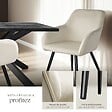 TECTAKE - Chaise Rembourrée aspect velours Dossier ergonomique crème/noir - vignette