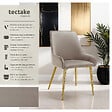 TECTAKE - Lot 4 chaises rembourrées aspect velours forme ergonomique taupe - vignette