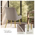 TECTAKE - Lot 4 chaises rembourrées aspect velours forme ergonomique taupe - vignette