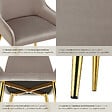 TECTAKE - Lot 4 chaises rembourrées aspect velours forme ergonomique taupe - vignette