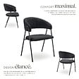 TECTAKE - Lot 2 Fauteuils rembourré ergonomique en tissu 150kg max noir - vignette