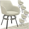 TECTAKE - Lot 6 Fauteuils pivotants rembourrés avec accoudoirs gris/beige - vignette