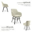 TECTAKE - Lot 6 Fauteuils pivotants rembourrés avec accoudoirs gris/beige - vignette
