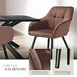 TECTAKE - Lot 6 chaises rembourrées en velours matelassé et dossier continu brun - vignette