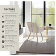 TECTAKE - Lot 4 chaises de salle à manger avec aspect velours capitonné taupe/or - vignette