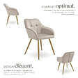 TECTAKE - Lot 4 chaises de salle à manger avec aspect velours capitonné taupe/or - vignette