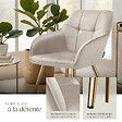 TECTAKE - Lot 4 chaises de salle à manger avec aspect velours capitonné taupe/or - vignette
