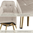 TECTAKE - Lot 4 chaises de salle à manger avec aspect velours capitonné taupe/or - vignette
