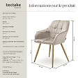 TECTAKE - Lot 4 chaises de salle à manger avec aspect velours capitonné taupe/or - vignette