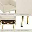 TECTAKE - Lot 6 Fauteuils aspect velours rembourrés avec dossier continu beige - vignette