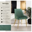 TECTAKE - Lot 4 chaises rembourrées aspect velours forme ergonomique vert - vignette