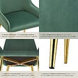 TECTAKE - Lot 4 chaises rembourrées aspect velours forme ergonomique vert - vignette