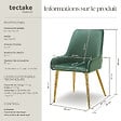 TECTAKE - Lot 4 chaises rembourrées aspect velours forme ergonomique vert - vignette