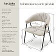 TECTAKE - Lot 2 Fauteuils rembourré ergonomique en tissu 150kg max grège - vignette