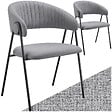 TECTAKE - Lot 2 Fauteuils rembourré ergonomique en tissu 150kg max gris - vignette