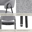 TECTAKE - Lot 2 Fauteuils rembourré ergonomique en tissu 150kg max gris - vignette
