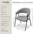 TECTAKE - Lot 2 Fauteuils rembourré ergonomique en tissu 150kg max gris - vignette