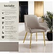 TECTAKE - Lot 2 chaises rembourrées aspect velours forme ergonomique taupe - vignette