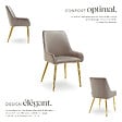 TECTAKE - Lot 2 chaises rembourrées aspect velours forme ergonomique taupe - vignette