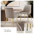TECTAKE - Lot 2 chaises rembourrées aspect velours forme ergonomique taupe - vignette