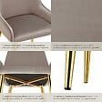 TECTAKE - Lot 2 chaises rembourrées aspect velours forme ergonomique taupe - vignette