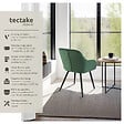 TECTAKE - Lot 2 chaises rembourrées en velours matelassé et dossier vert foncé - vignette