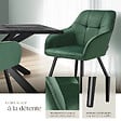 TECTAKE - Lot 2 chaises rembourrées en velours matelassé et dossier vert foncé - vignette