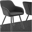 TECTAKE - Chaise élégante aspect corde avec forme ergonomique anthracite/noir - vignette