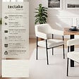 TECTAKE - Lot 2 fauteuils rembourrés pieds en acier dossier continu noir/blanc - vignette