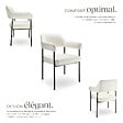 TECTAKE - Lot 2 fauteuils rembourrés pieds en acier dossier continu noir/blanc - vignette