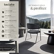 TECTAKE - Lot 4 Fauteuils rembourré ergonomique en tissu 150kg max noir - vignette