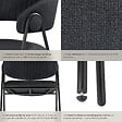 TECTAKE - Lot 4 Fauteuils rembourré ergonomique en tissu 150kg max noir - vignette