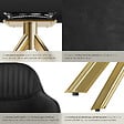 TECTAKE - Chaise pivotante à 360° en velours avec rembourrage noir/or - vignette