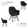 TECTAKE - Fauteuil pivotant 180° en velours rembourré motif matelassé noir - vignette