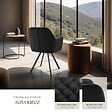 TECTAKE - Fauteuil pivotant 180° en velours rembourré motif matelassé noir - vignette