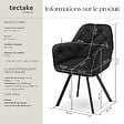 TECTAKE - Fauteuil pivotant 180° en velours rembourré motif matelassé noir - vignette