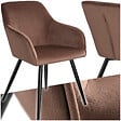 TECTAKE - Chaise Rembourrée aspect velours Dossier ergonomique brun-noir - vignette