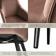 TECTAKE - Chaise Rembourrée aspect velours Dossier ergonomique brun-noir - vignette