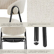 TECTAKE - Lot 6 Fauteuils rembourré ergonomique en tissu 150kg max grège - vignette