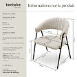 TECTAKE - Lot 6 Fauteuils rembourré ergonomique en tissu 150kg max grège - vignette