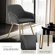 TECTAKE - Lot 6 chaises élégantes aspect corde anthracite/doré - vignette