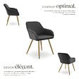 TECTAKE - Lot 4 chaises élégantes aspect corde anthracite/doré - vignette