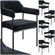 TECTAKE - Lot 6 fauteuils rembourrés avec pieds en acier et dossier continu noir - vignette