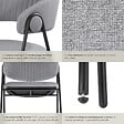 TECTAKE - Lot 6 Fauteuils rembourré ergonomique en tissu 150kg max gris - vignette