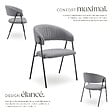 TECTAKE - Lot 6 Fauteuils rembourré ergonomique en tissu 150kg max gris - vignette