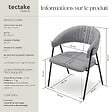 TECTAKE - Lot 6 Fauteuils rembourré ergonomique en tissu 150kg max gris - vignette