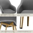 TECTAKE - Chaise élégante aspect corde avec forme ergonomique gris/doré - vignette