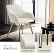 TECTAKE - Lot 6 chaises élégantes aspect corde forme ergonomique crème/doré - vignette