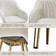 TECTAKE - Lot 6 chaises élégantes aspect corde forme ergonomique crème/doré - vignette
